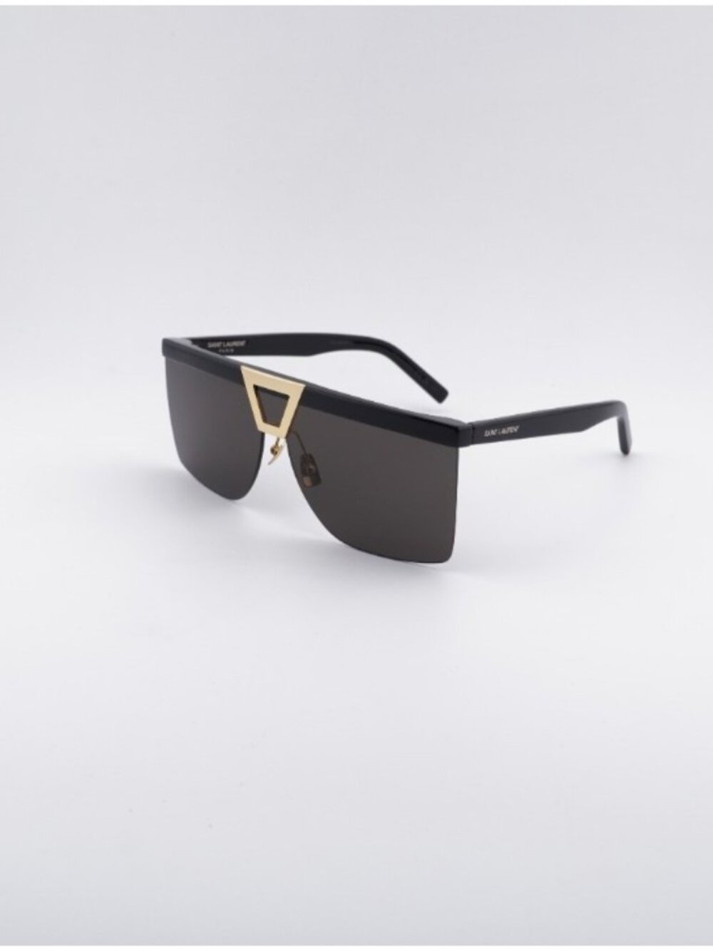 Saint Laurent SL537 PALACE 001 Sunglasses Black Shield Frame, Grey Lenses